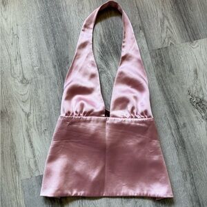 Zara Pink Satin Halter Top